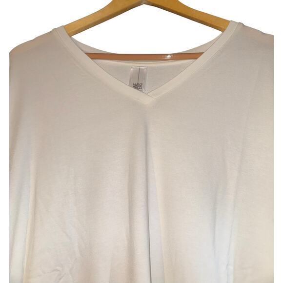 New Wynne Layers 3/4 Sleeve V Neck Top White Womens 3X Lightweight Flowy Relaxed - Picture 4 of 10